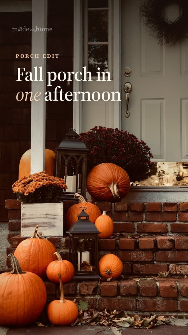 pumpkins on stairs