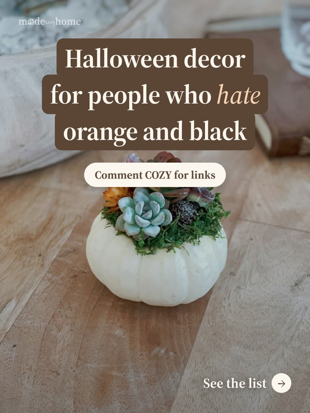 Halloween decor for people who hate orange and black